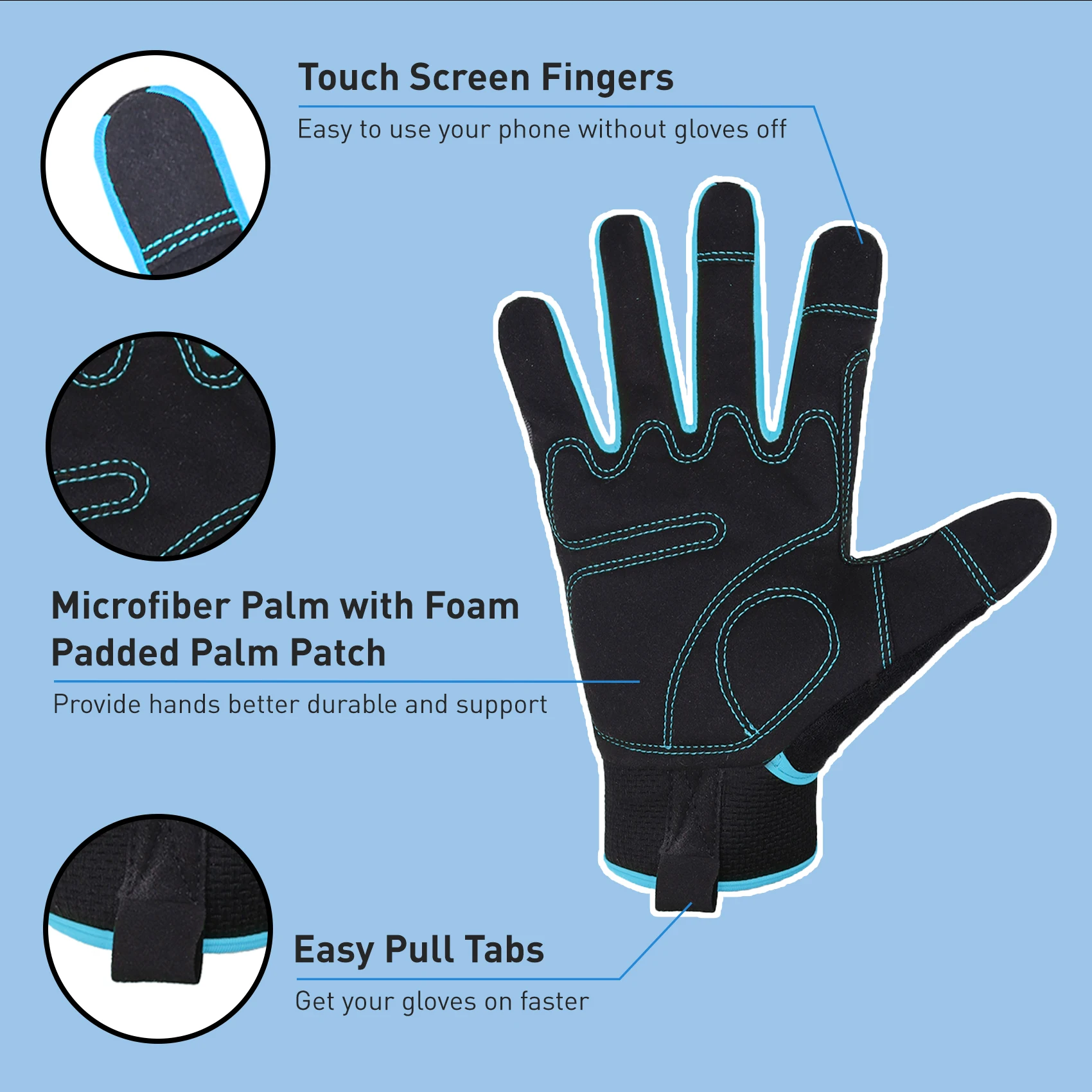 Work Gloves Protective Gloves HANDLANDY Utility Work Gloves Flexible Breathable Yard Work Gloves Thin Mechanic Working Gloves Touch Screen