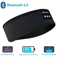 Écouteurs sans fil Bluetooth pour le sommeil, masque pour les yeux, doux, élastique, confortable, sport, sauna, bande, musique 1