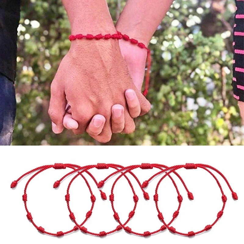 6pcs/set Handmade 7 Knots Red String Bracelet for Lover Protection Lucky Amulet and Friendship Braid Rope Wristband Jewelry Gift 4