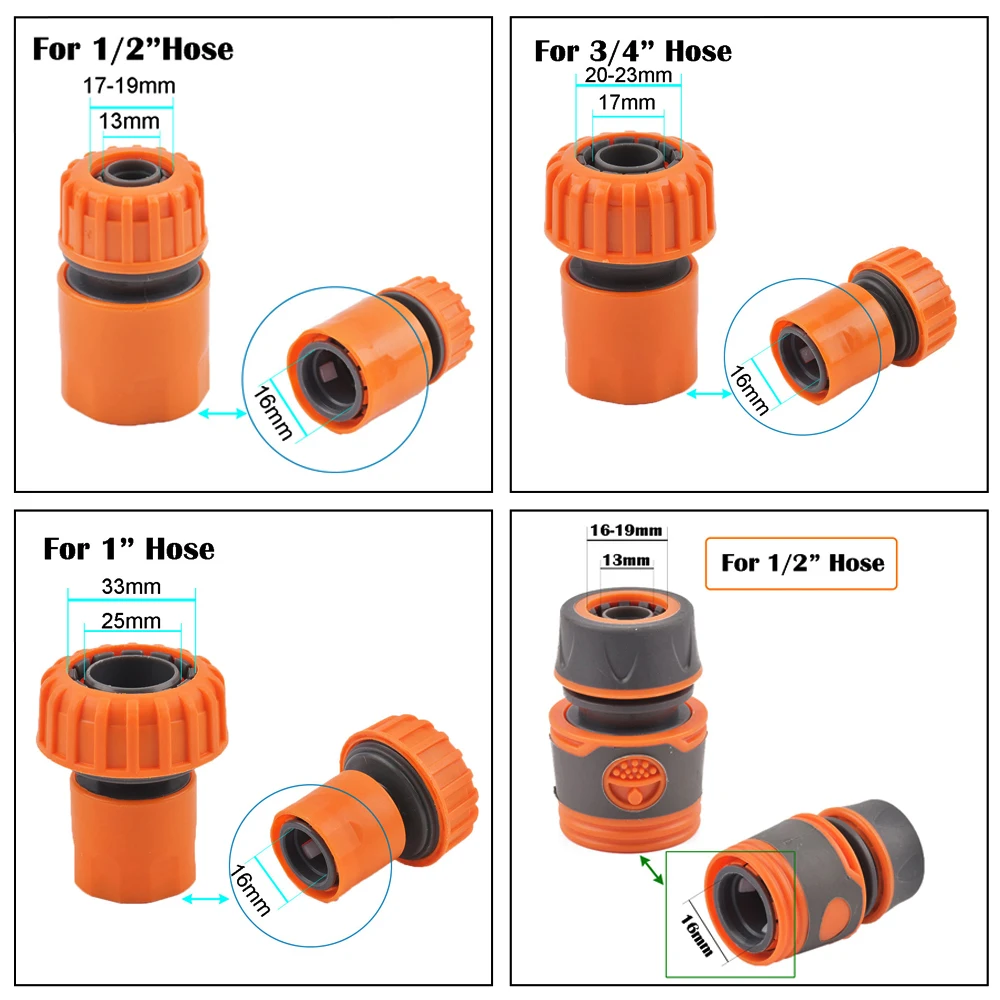 2-Way Garden Tap Water Splitter Female 1/2 3/4 Garden Hose Y Splitter Watering Adjustable Switch 5