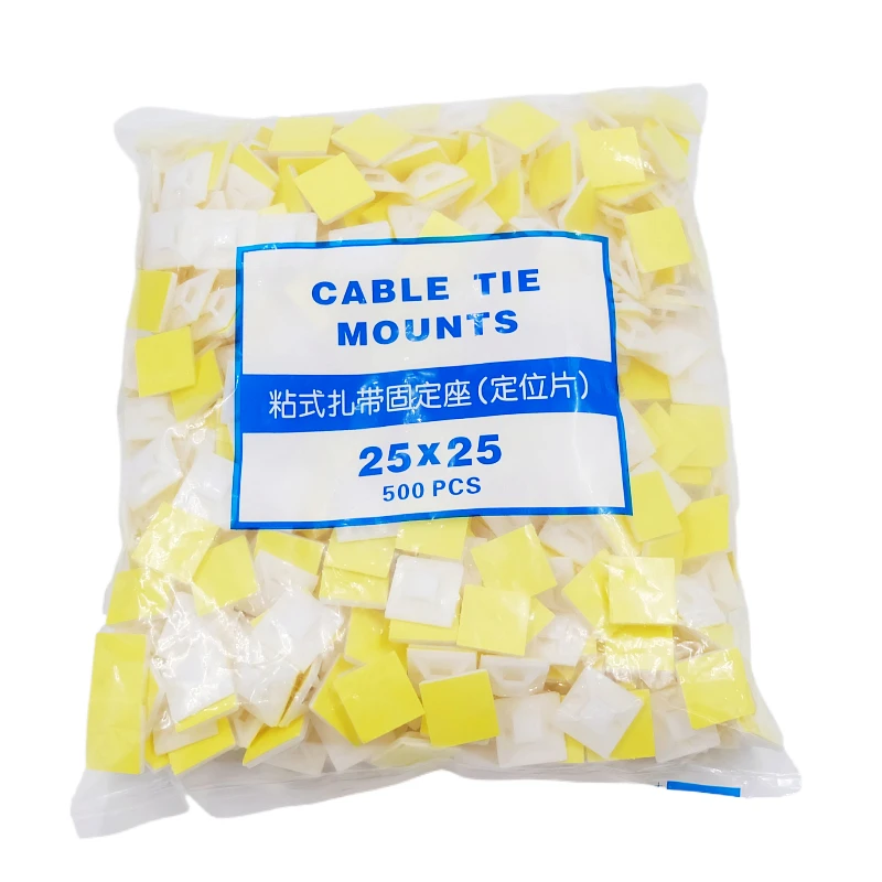 Nylon Cable Ties Cable Ties Cable Tie Nylon Zip Ties Cable Mount Holder Cable Tie Mount 20/300pcs Cable Tie Mount Zip Ties Car Wire Removable Wall Holder Clip Clamps Fixing Seat Yellow Glue Self Adhesive Cable Base