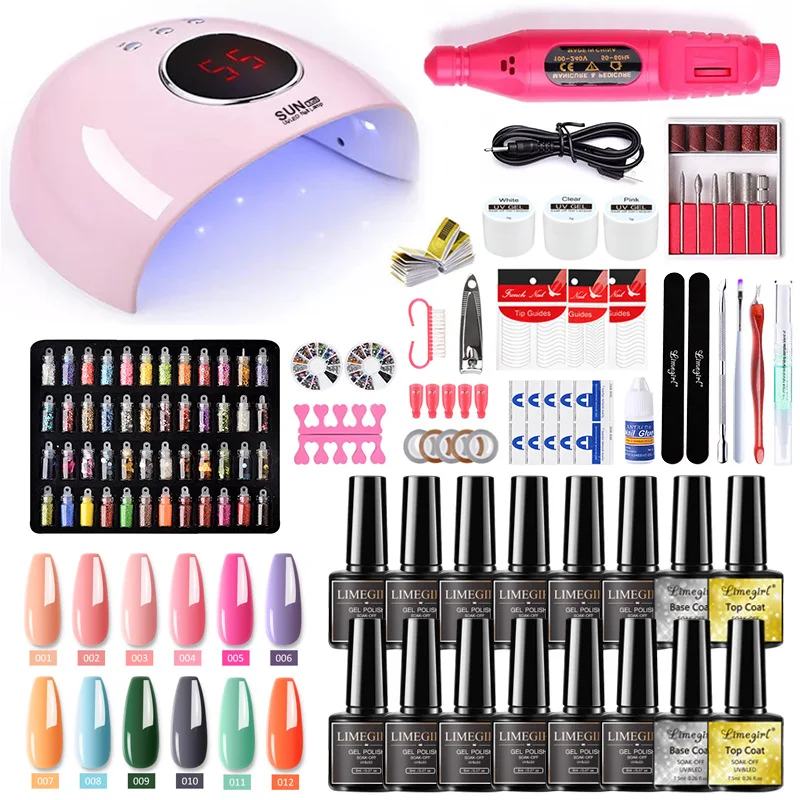 Nail Gel Kit With LED Nail Light Dryer Nail Drill Machine Nail Extension Gel Kit Quick Drying Hands Feet Nail Art Tool Wholesale 4