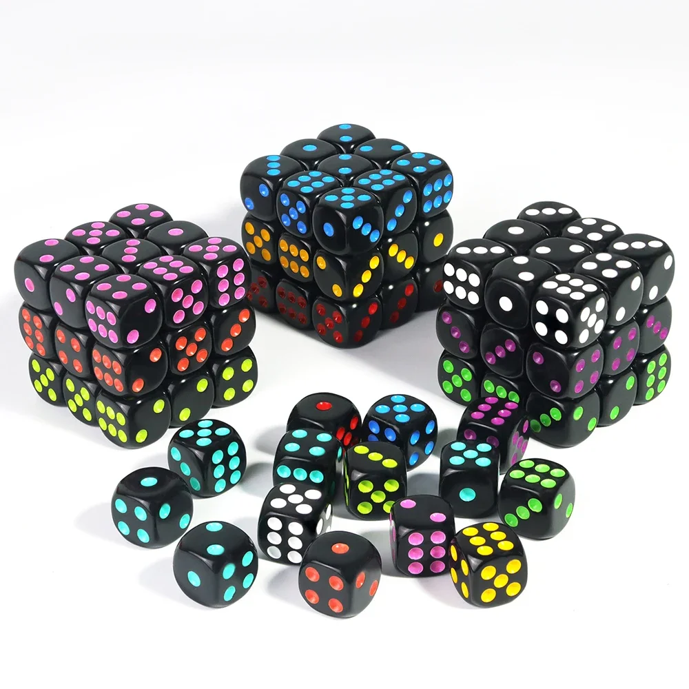 Rounded Corner Six-Sided 16mm Game Dice for Board Games, RPGs, and Educational Use