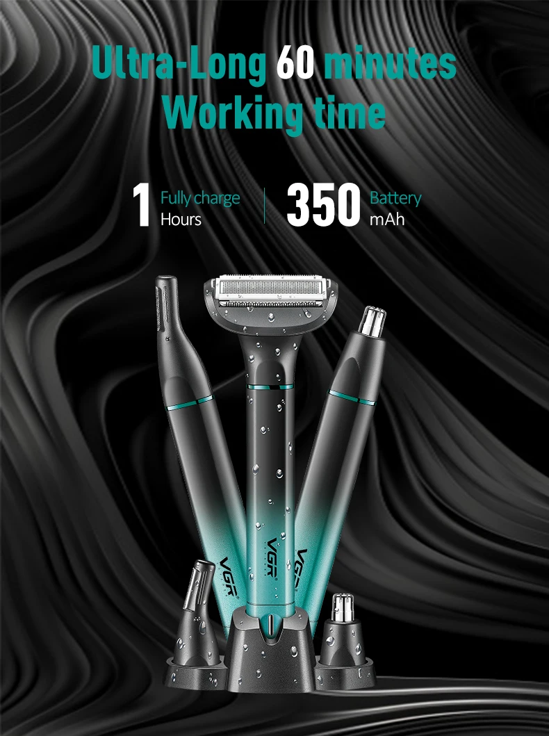 VGR 3-in-1 الرجال الشخصية الشعر التشذيب مجموعة قاب...