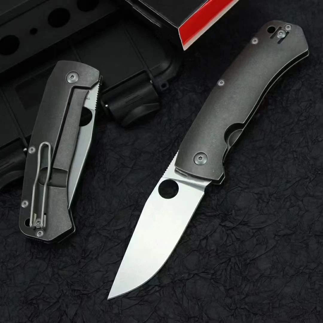 audio door phone High Quality Titanium Alloys C186 Hardness Folding Knife D2 Blade  Handle Saber Outdoor Safety Pocket Knives  EDC Tool two way audio intercom