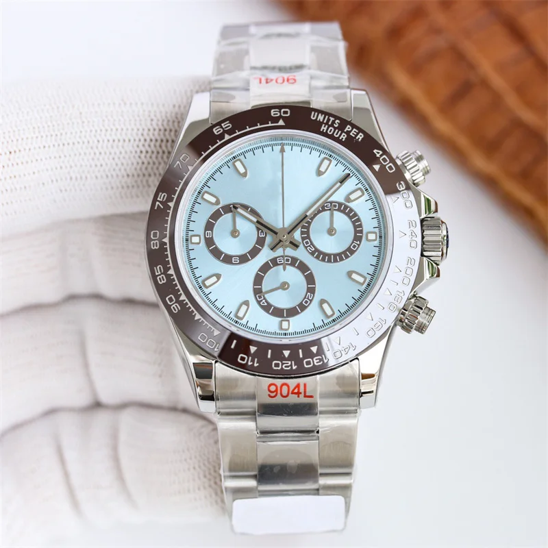 

High Quality Luxury Men's Watch Automatic Mechanical Movement Black Blue Gold Stainless Steel Panda Dial