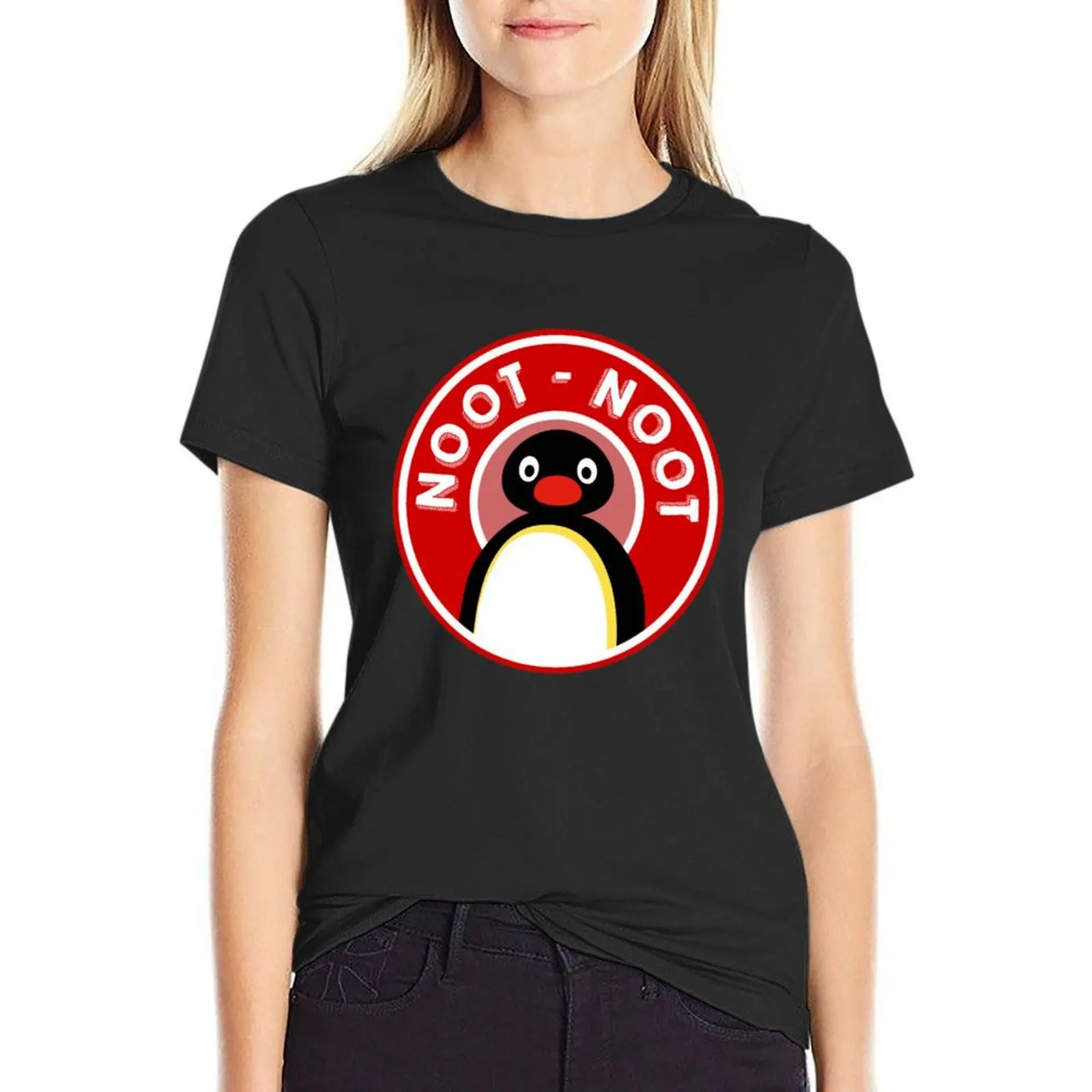 

PinguNoot Noot logo (Pingu the pengouin) T-shirt hippie clothes graphics t-shirt dress for Women long