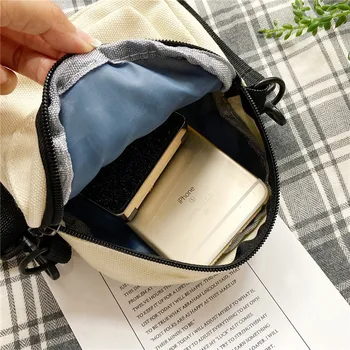 حقيبة كروس عصرية للهاتف من القماش مع دبابيس دب لطيفة، حقائب كتف هاراجوكو أنيقة للاستخدام اليومي للنساء 6