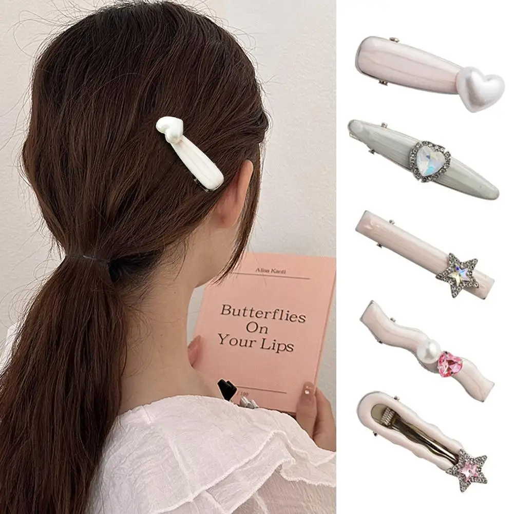 New Fashion Hairpin Pink Galaxy Fine Glitter Design Ins Style Hairclip Love Hairpin Donna Ragazze Accessori Capelli Sweet Tren Y0N1