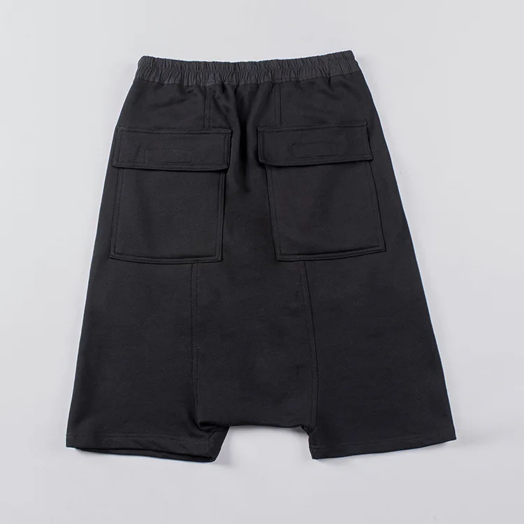 Rick Men Casual Short Cotton Harem Style Shorts Men's Casual Sweatpants Summer Women Oversized Black Short