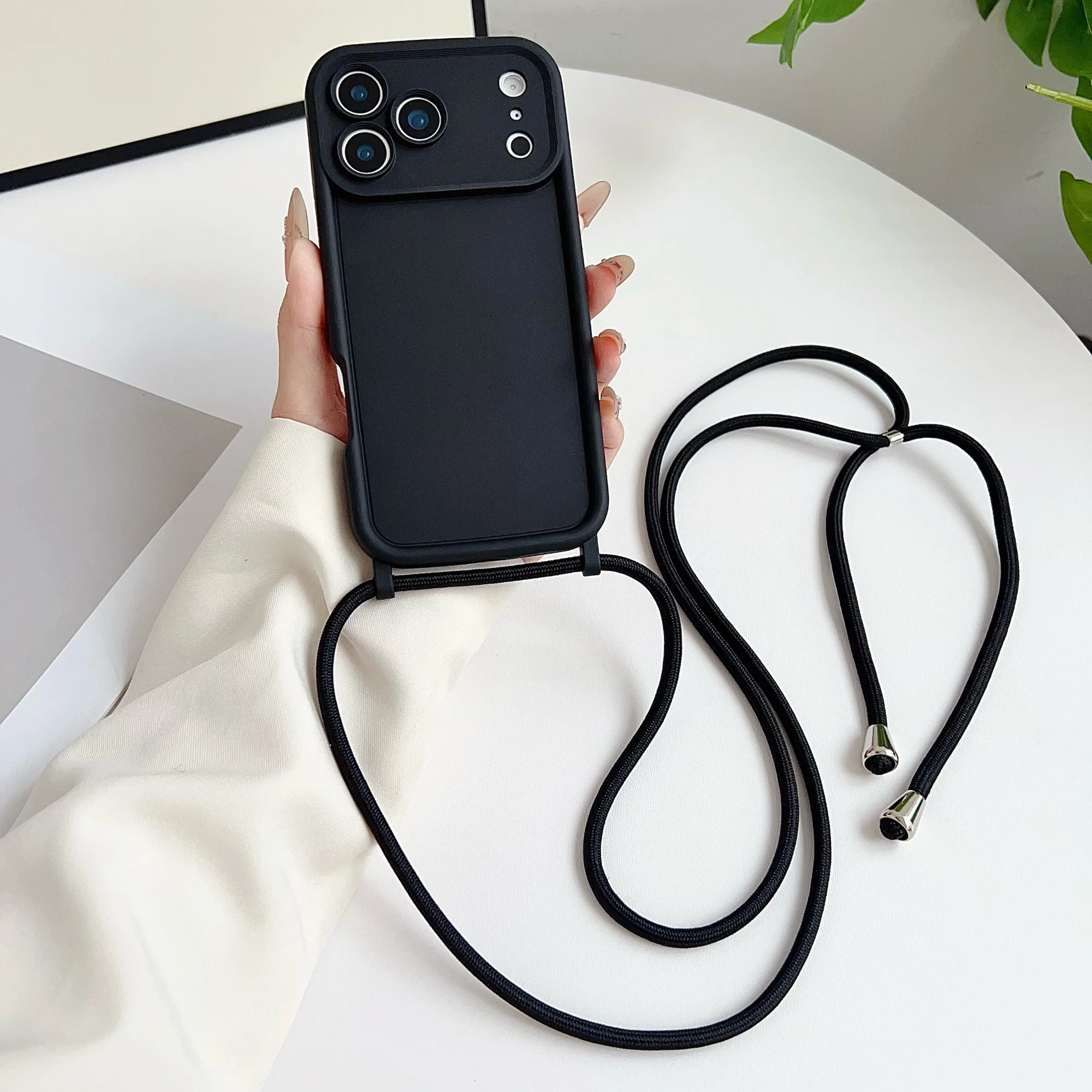 Premium Shockproof Phone Case with Crossbody Lanyard and Camera Protection