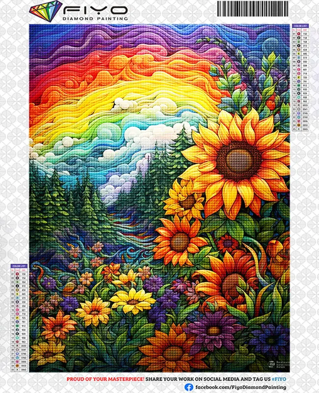 1pc Colorful Abstract Art Rainbow Pattern Diy Diamond Painting