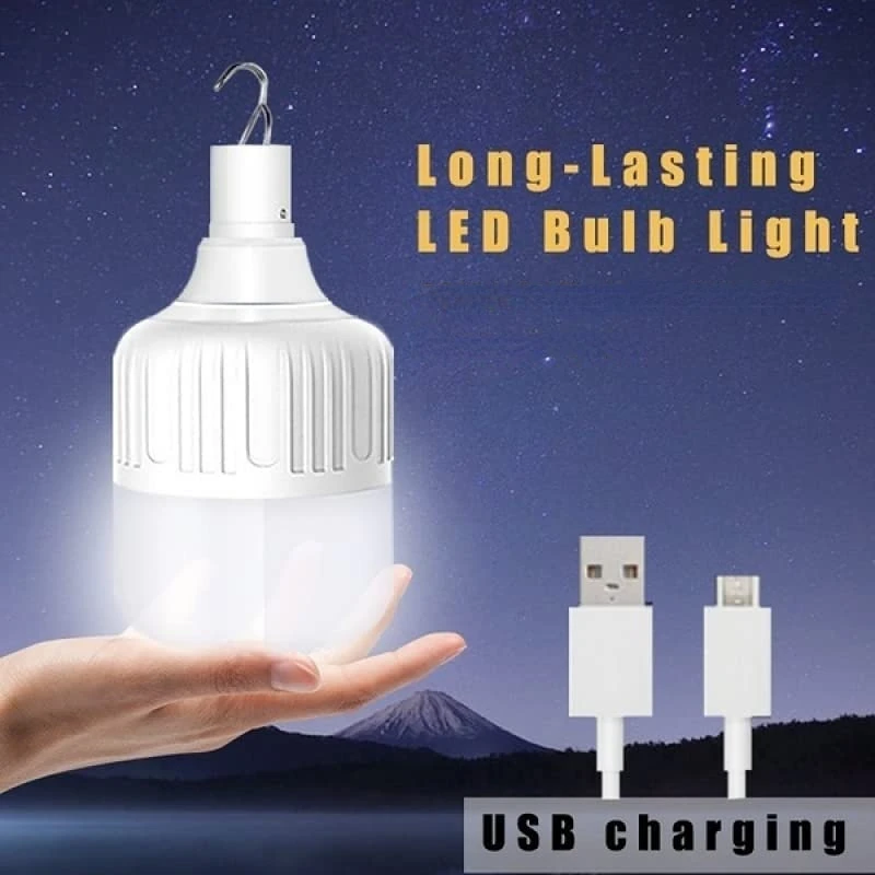 Camping Light USB Rechargeable LED Bulb 3 Modes Hanging Tent Light Portable Emergency Bulb for Garden Outdoor Fishing Camping