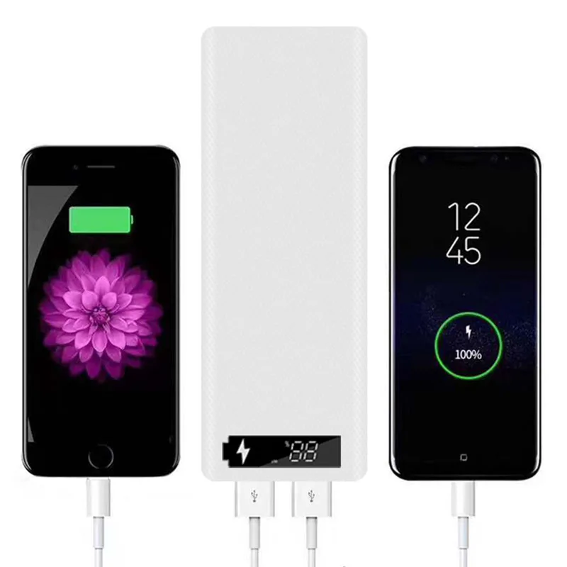 DIY Power Bank 10*18650 Battery Holder Battery Box Micro Type C Dual USB Ports Mobile Phone Charger 18650 Powerbank Case