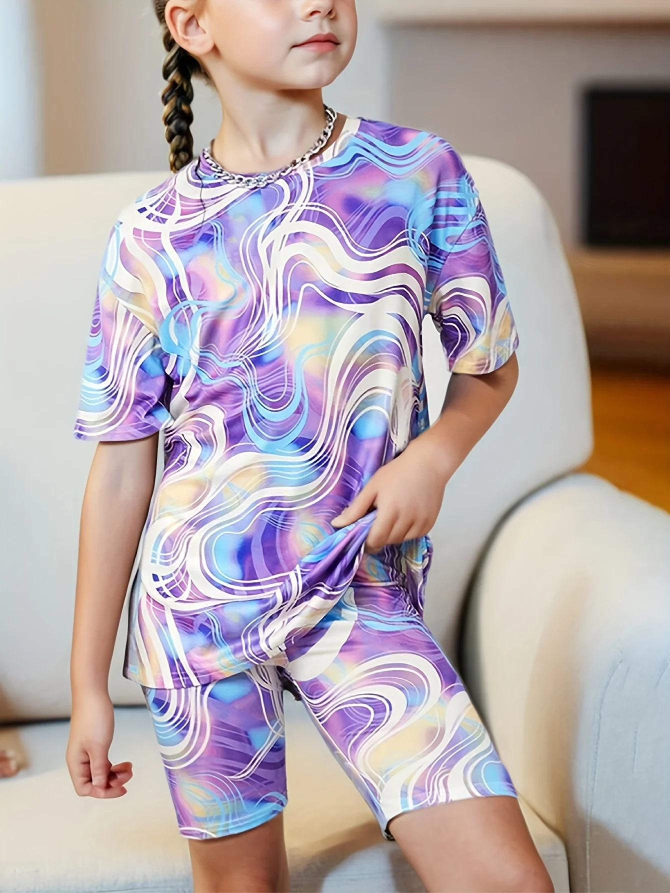 Girls Tie-Dye Shorts Set 5