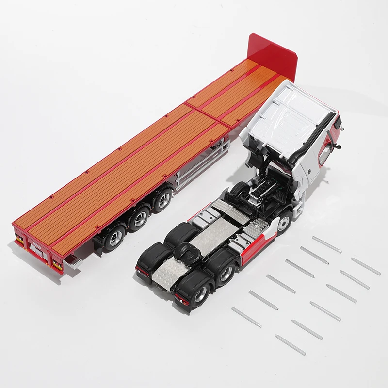 Pre-sale GCD 1:64 ACTROS GIGASPACE 6*2 Sattelzugmaschine & Scalable Trailer Alloy Mode Car 
