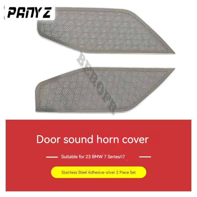 2 PCS Door audio horn cover sliver Dust protection cover for BMW 7 series i7 G70