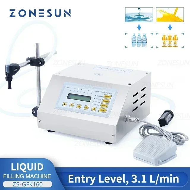 ZONESUN Машина для розлива жидкостей с цифровым управлением 5-3500 мл GFK160 Напиток Косметика Напиток Парфюм Сок Молоко Наполнитель для маленьких бутылочек 1