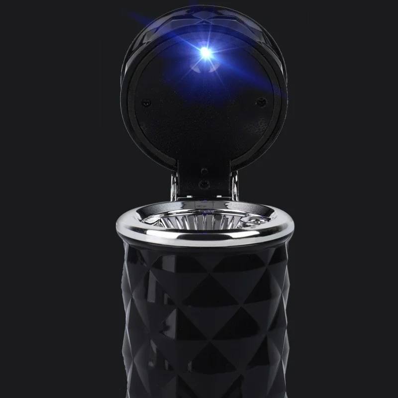 Car Ashtray Cigarette Cup With Lid LED Light Portable Detachable Vehicle Holder Auto Accessories