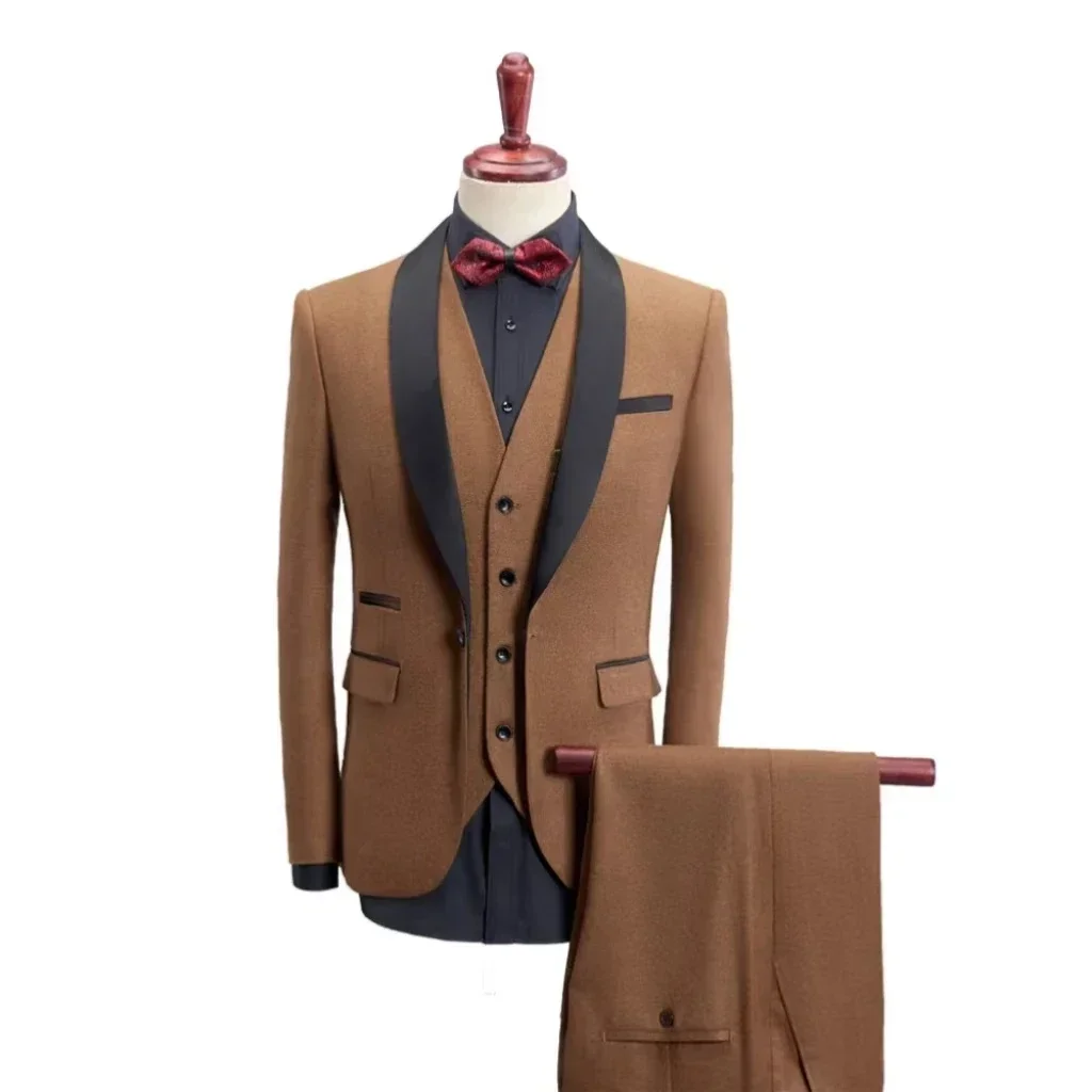 thumbnail image 1 of Traje ajustado para hombre, 3 piezas, chaqueta, chaleco, pantalones, esmoquin de boda para hombre, traje formal para boda, padrinos de boda, baile de graduación, cena, trajes de negocios, 1 of 5