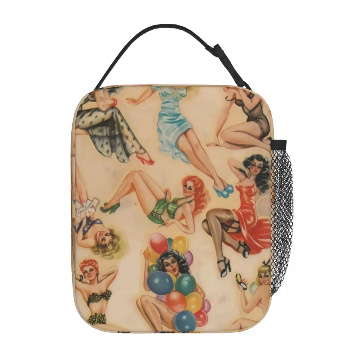 Retro Pinup Poster Girls Insulated Lunch Bag Food Container Bags Portable Cooler Thermal Bento Box For School Office