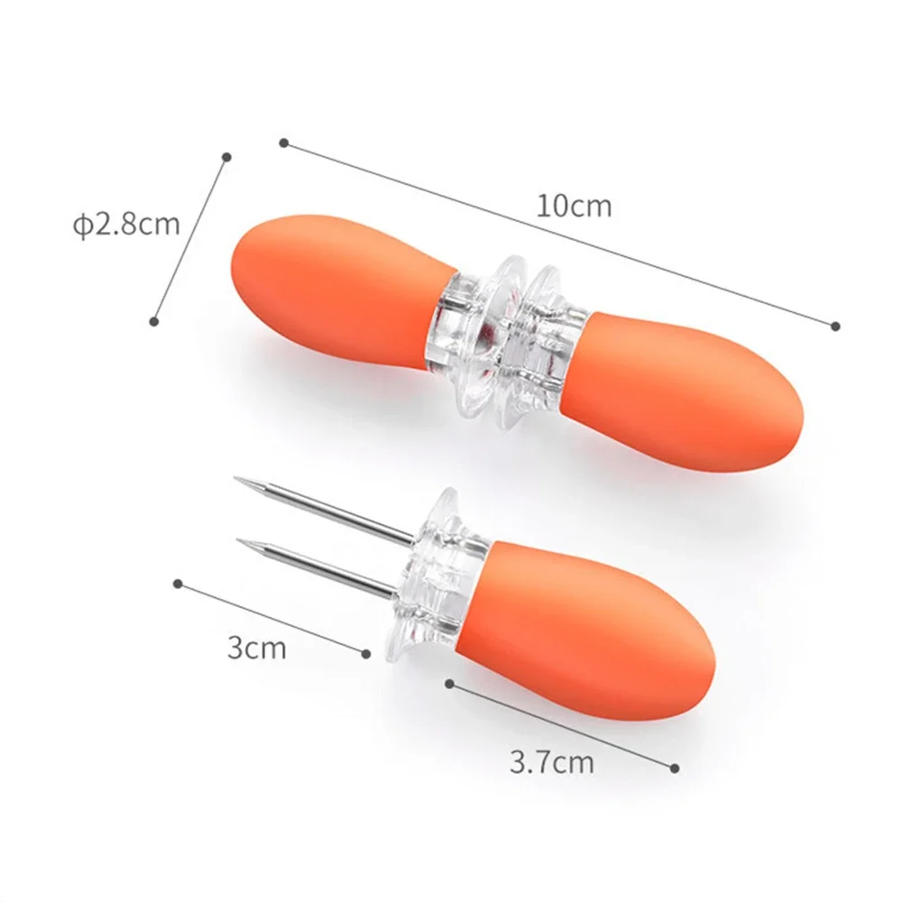 Corn Fork BBQ Tool 2Pcs BBQ Barbecue Corn Holders Safe Stainless Steel Corn on The Cob Holders Skewers Needle Prongs Outdoor BBQ Barbecue Hand Tool