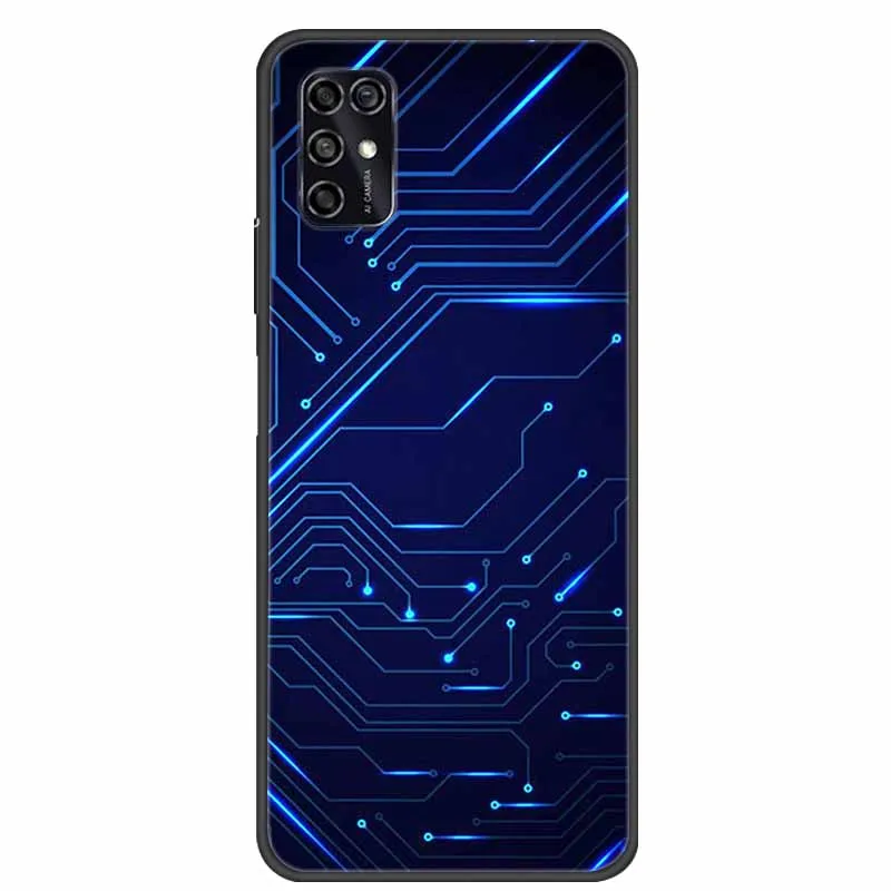Black Silicon TPU Soft Phone Cover with Cartoon Design