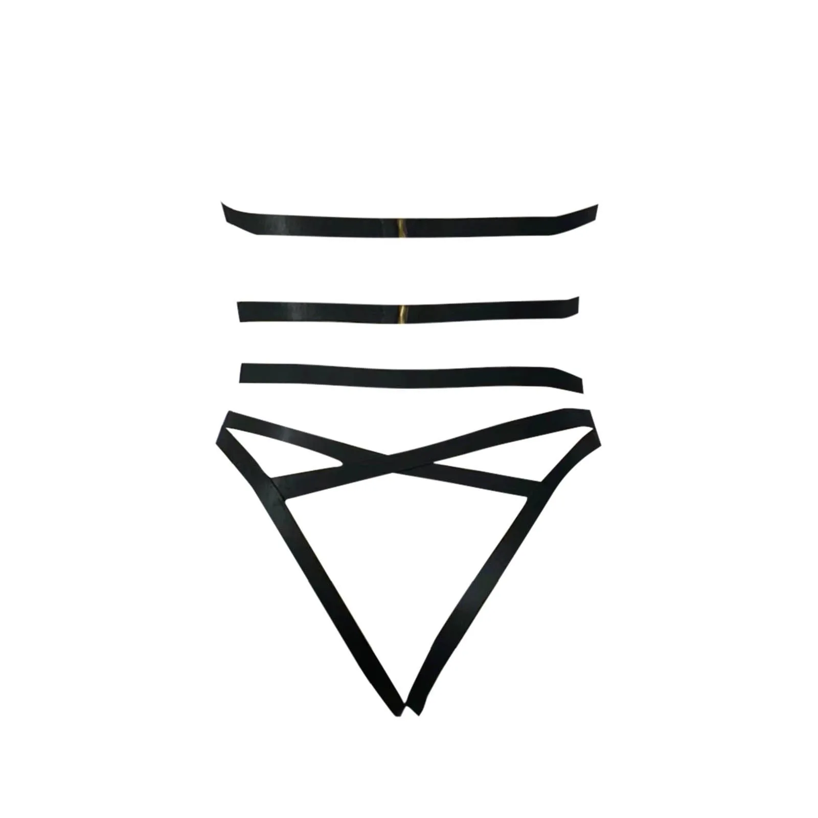 Women Lingerie Sexy See Through Exotic Set String Transparent Bandage Halter Hollow Out Female Bra+Party Set