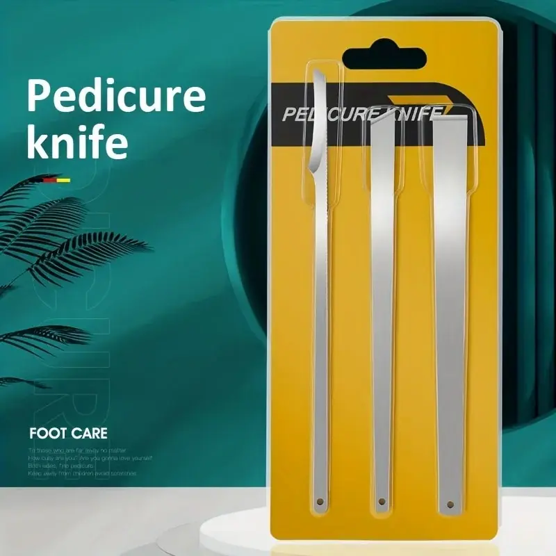 3-Piece Professional Pedicure Set Stainless Steel Foot Care Tools Ingrown Toenail Removal