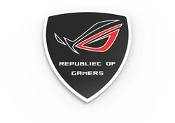 ASUS ROG Gamer Metal Logo Belief Sticker - Premium Black/White Finish (Black)