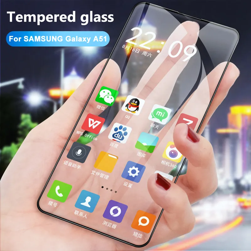 Screen Protector for Samsung Galaxy A51 Glass Full Coverage Tempered Glass on galaxy a51 A 51 Protective Glass 3 pcs protective glass for samsung galaxy a51 a52 4g screen protector on sumsung a72 5g a 51 71 5 1 2 armor tempered glas film