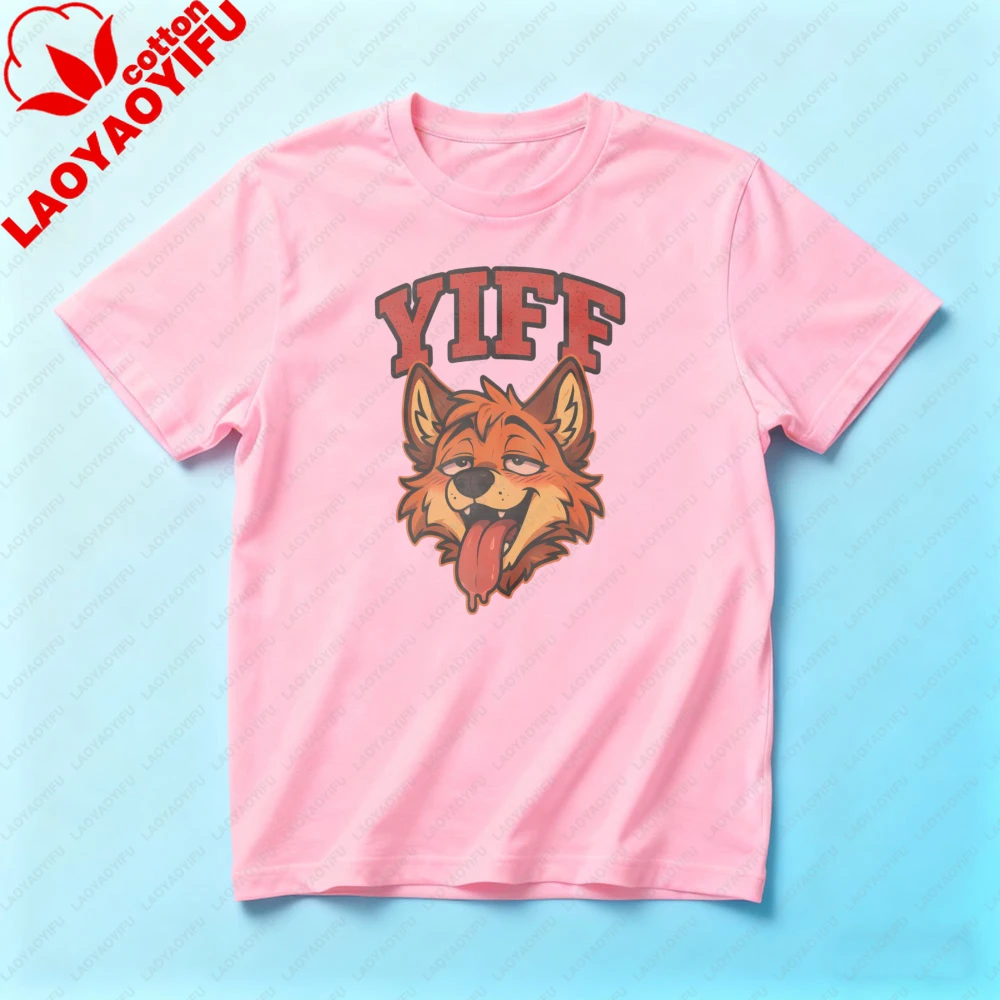 Flauschiges Yiff-Fuchs-Shirt Fluffy Lover Merch Geschenk Fandom-Kleidung Cosplay Rollenspiel-Oberteil Heißes Fuchs-Grafik-T-Shirt Herren Mode Streetwear – Detail 4