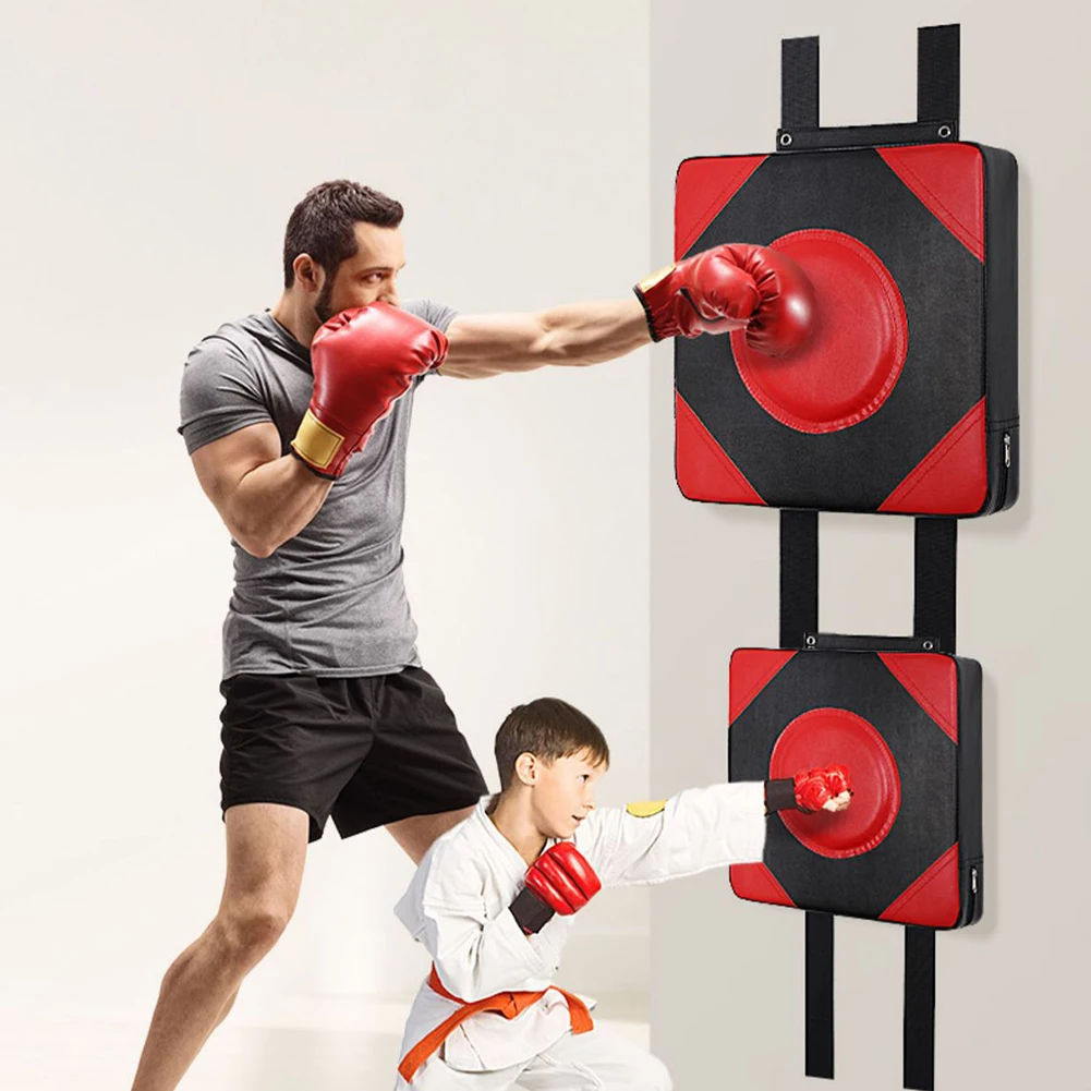 Boxing Punch Target PU Leather Square Wall Target Adjustable