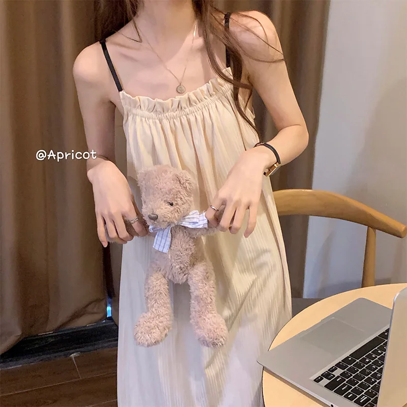 ตัวเลือกสินค้า ชุดนอนสายเดี่ยวเกาหลี ระบายหวานใส่บ้าน