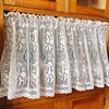 American Country Crochet Hollow Short Curtains for Roman Window Kitchen Manual Rose Lace Half Curtains Valance #A036 6