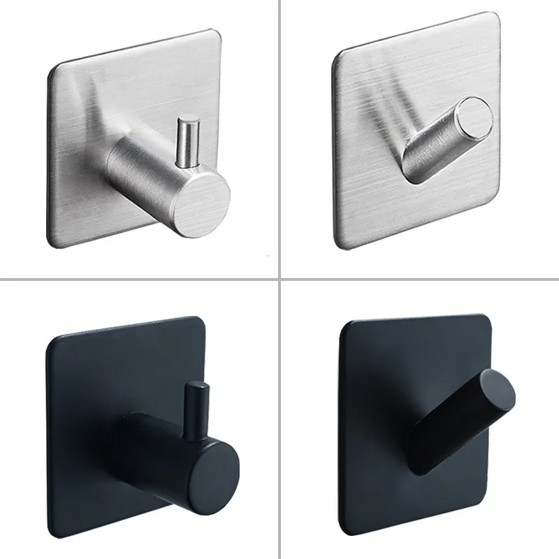 Black Robe Hook Wall Hook Towel Hook for Bathroom Stainless Steel Coat Hook Rustproof Hook Hanger for Kitchen Hardware