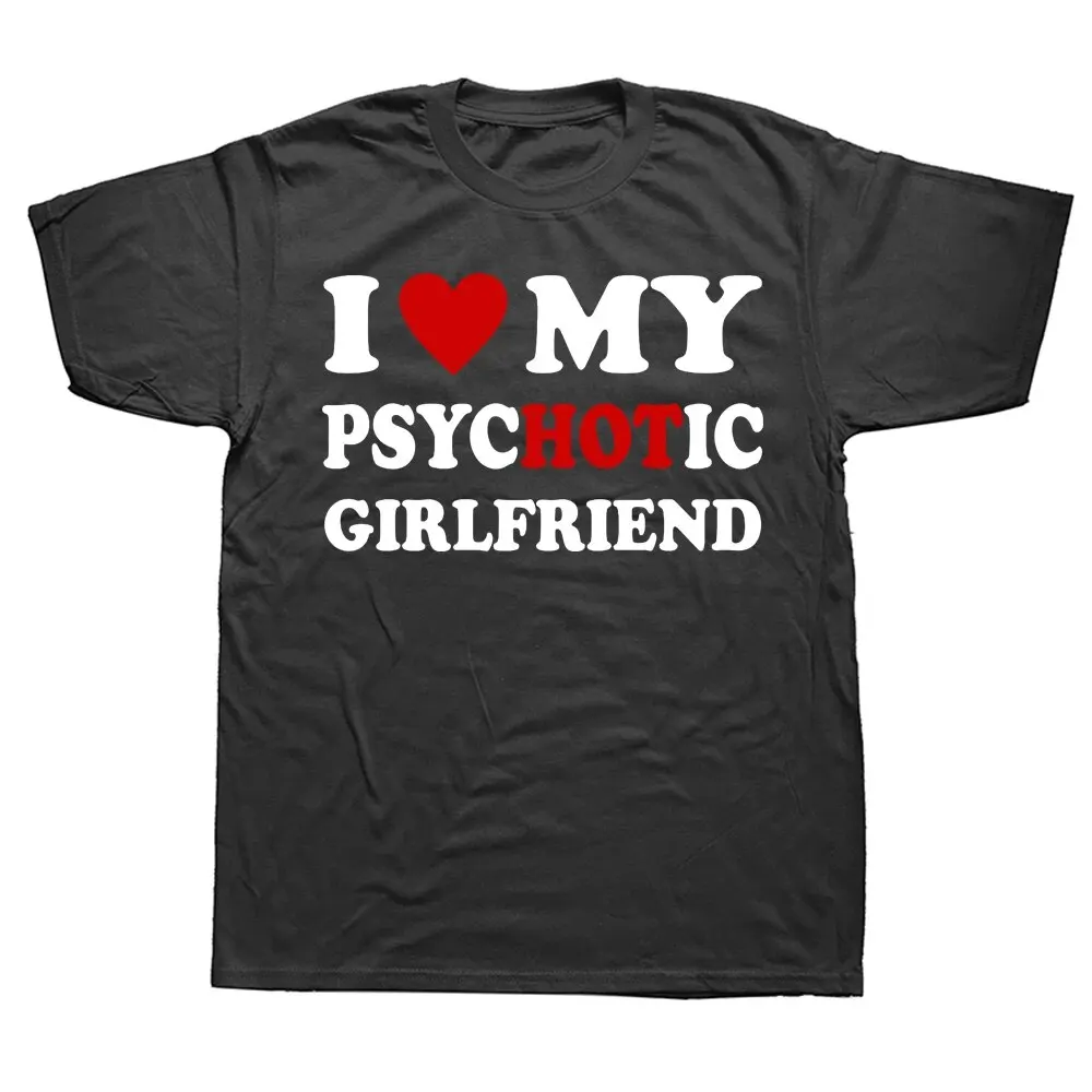 

Футболка Мужская/Женская хлопковая оверсайз с надписью «I Love My psytic Girl»