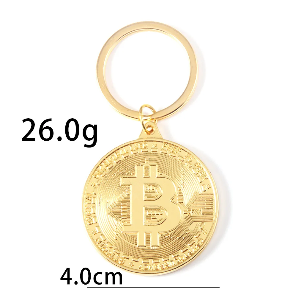 Creative Bitcoin Simulation Keychain Virtual Commemorative Coin Pendant Jewelry Collection Gifts