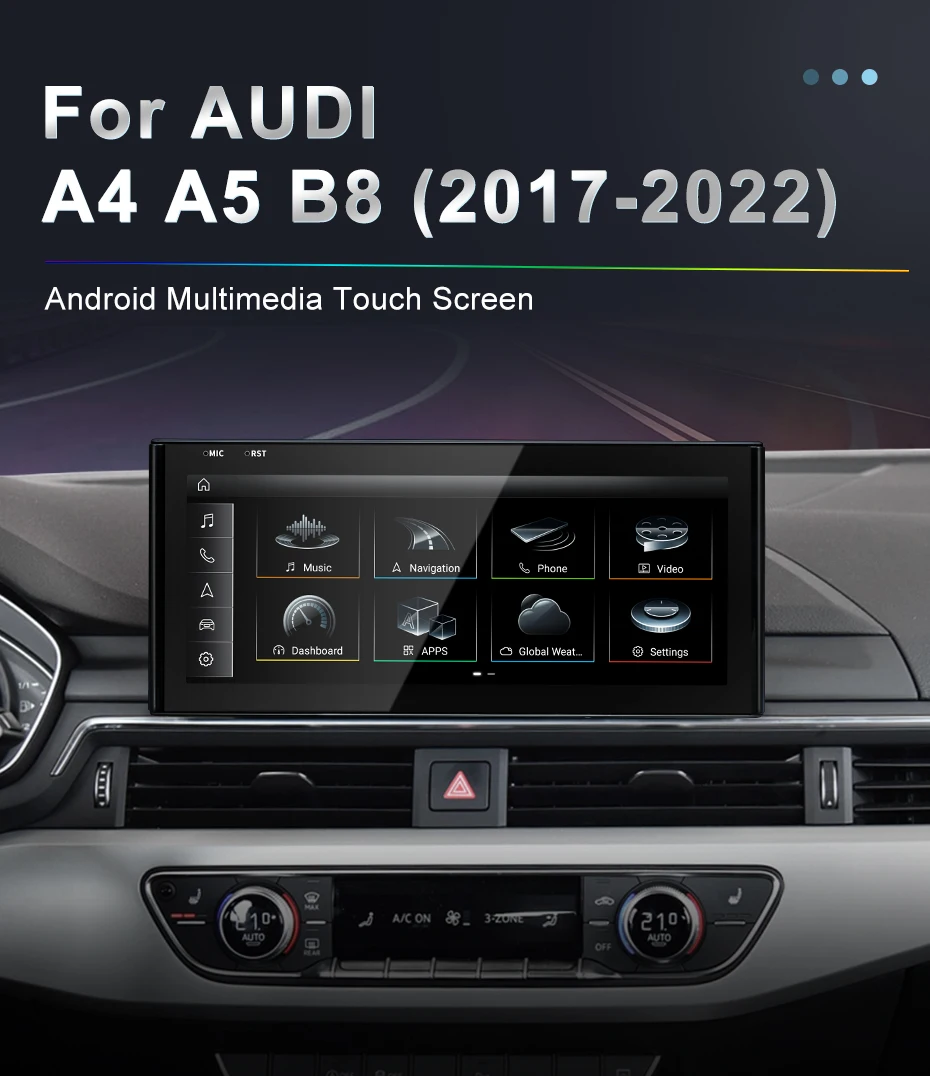 Qualcomm Snapdragon 680 6225 2.4GHz Wireless CarPlay Auto For AUDI A4 A5 B9 Car