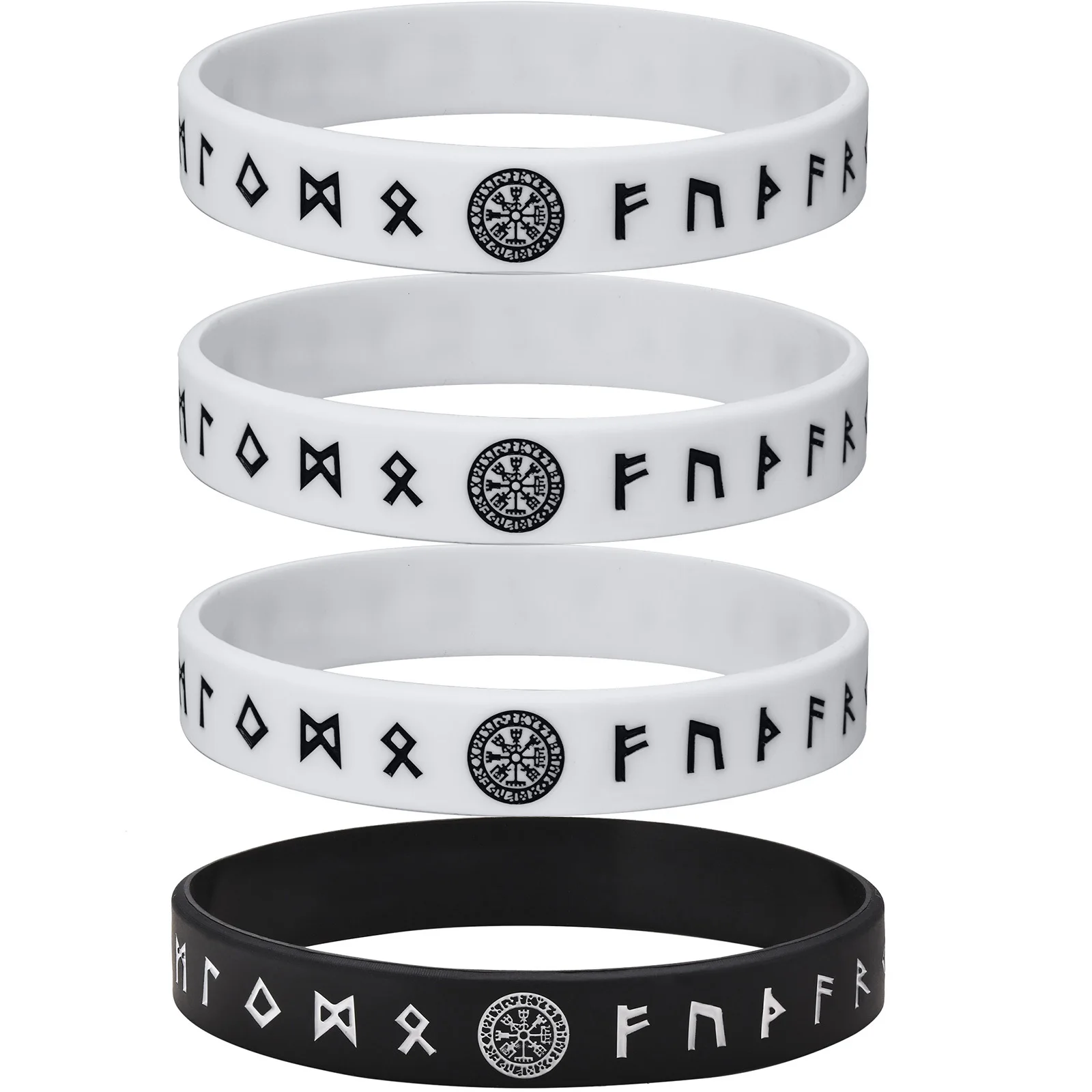 Set 5 Bracciali Vichinghi In Silicone Per Uomo E Donna - Rune Nordiche, Impermeabili, Ipoallergenici - Regalo Mitologia - 5