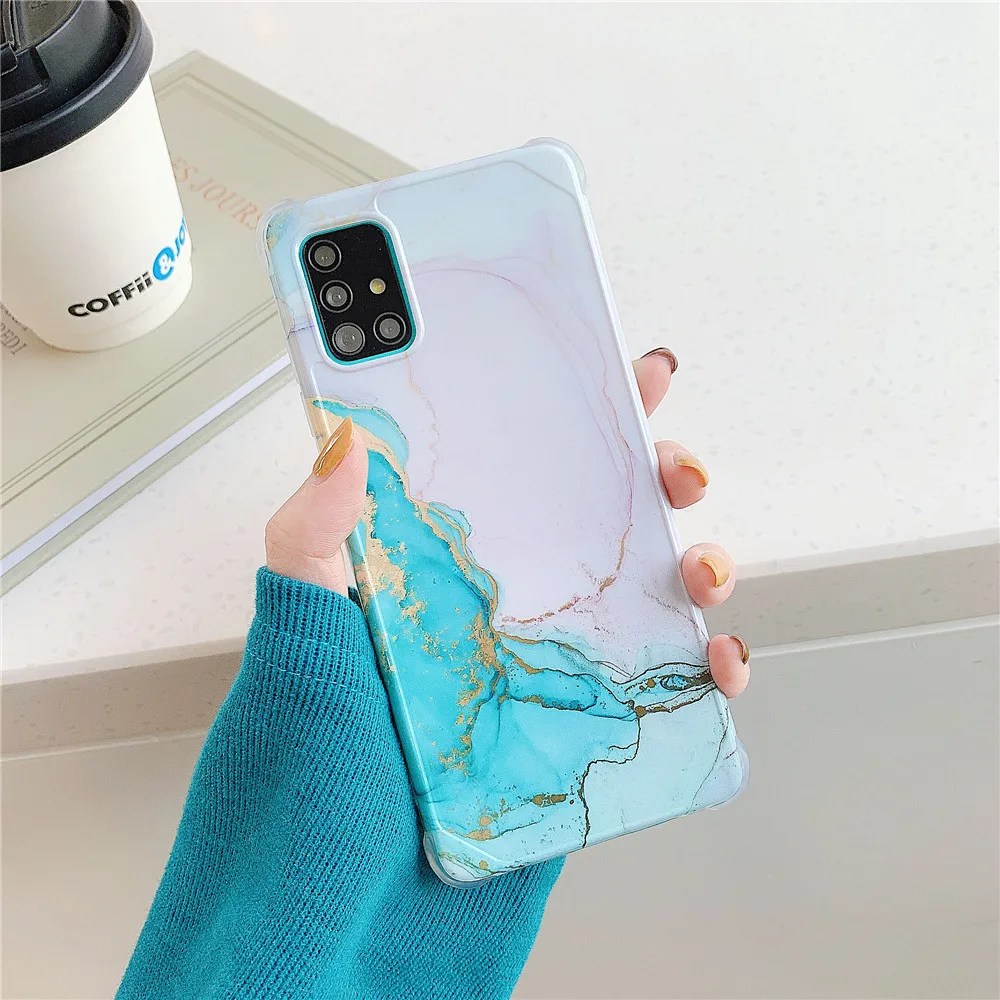 kawaii phone case samsung Cao Cấp Đá Cẩm Thạch Ốp Lưng Dành Cho Samsung Galaxy Samsung Galaxy S20 FE Note 20 Cực A51 A71 S10 Note 10 Plus A50 A10 A20 s21 S22 Ốp Viền Chống Sốc kawaii samsung cases Cases For Samsung