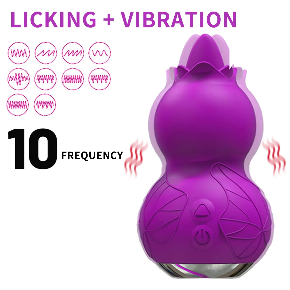 Thrusting Tongue Licking Dildo Vibrator 2 In 1 Vibrating Egg Clit_voghion.com
