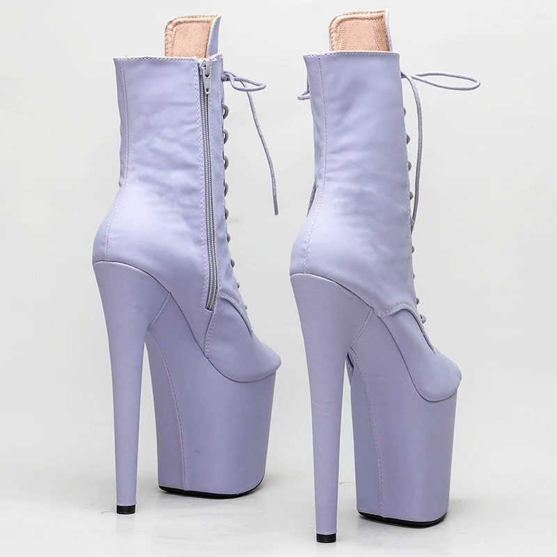 Leecabe 20cm/8inches Matte PU  upper  top open  High Heel platform   Pole Dancing boots