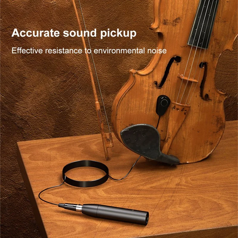 B63B-GC411 Instrument Pickup Wired Violin Microphone Musical Instrument Condenser Mics Omnidirectional Pickup With 5M Wire