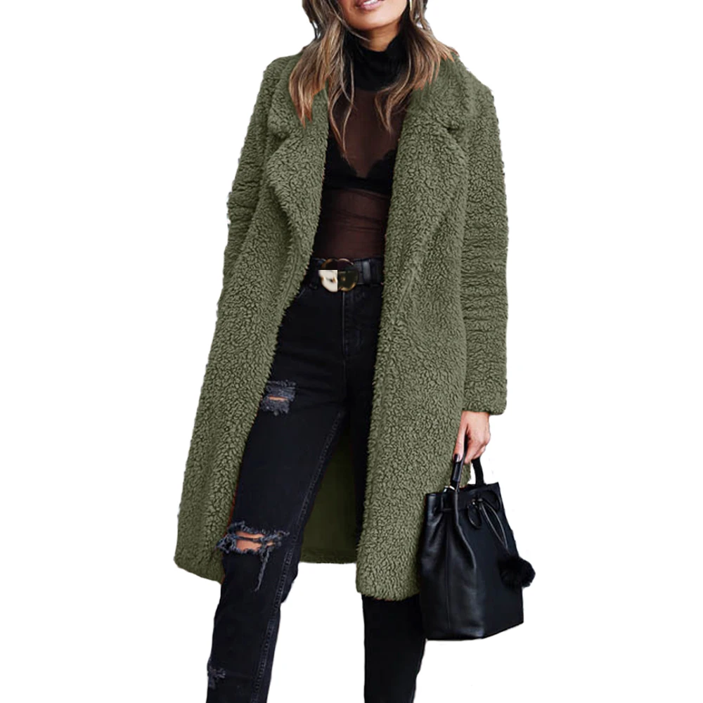 

2022 Autumn Winter Faux Fur Coat Women Warm Teddy Bear Coat Ladies Fur Jacket Female Teddy Outwear Plush Long Coats