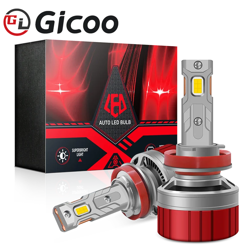 GICOO X25 LED 헤드라이트 20000LM LED 캔버스 차량용 램프 H1 H3 H4 H7 H11 H13 H27 9005 9006 9007 9012 안개등 자동차 라이트 160W