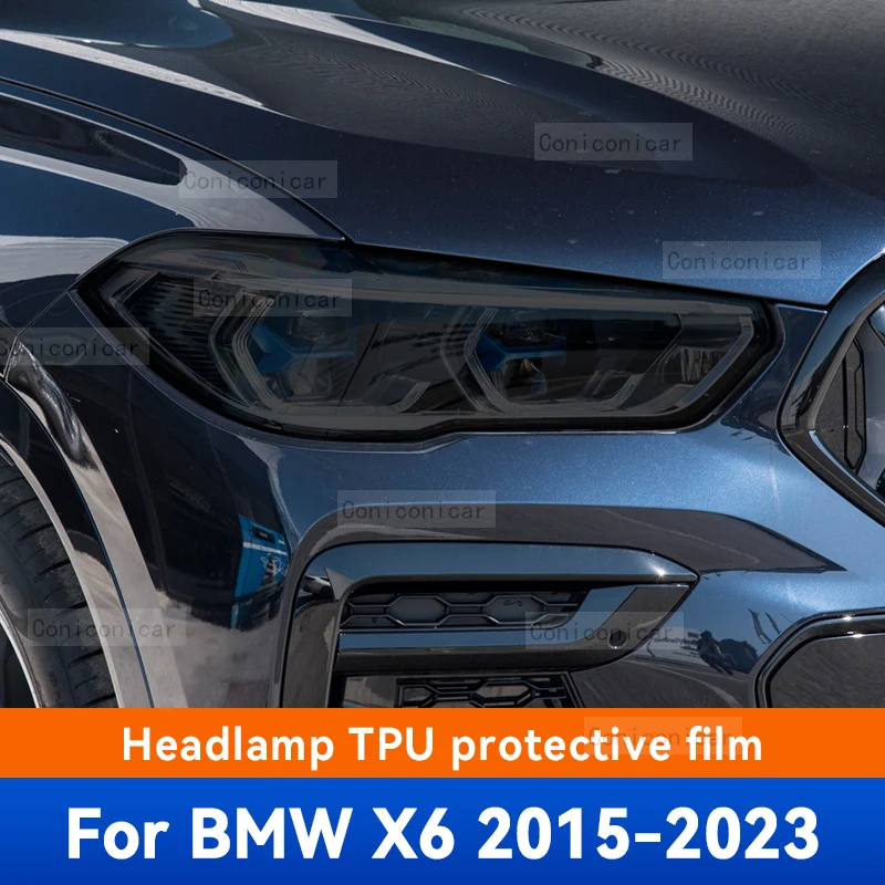 

Для автомобильных фар BMW X6 F16 F86 M 2015-2023, черная фотолампа, передняя фотолампа, меняющее цвет, наклейка, аксессуары