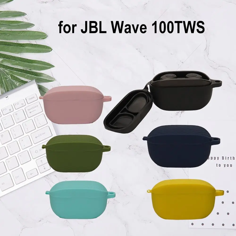 

Silicone Headphone Cover For JBL Wave 100TWS Wireless Earbuds Protective Case Shockproof Soft Bluetooth Earphone Shell