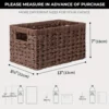 Rectangle Wicker Storage Baskets for Shelves Organizing,Waterproof Woven Storage for Toilet Shelf Baskets,Laundry Room,Brown 1
