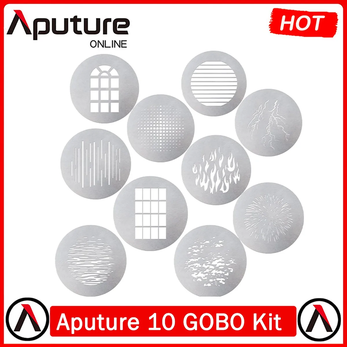 Aputure 10 Gobo Kit For Photography studio Lighting, compatible With